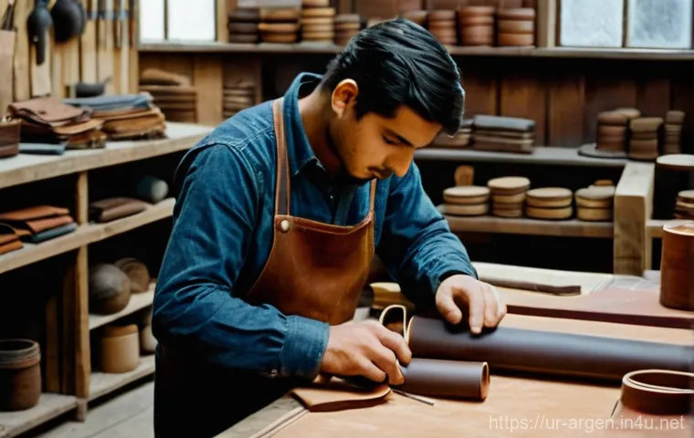 아르헨티나 가죽 제품 쇼핑 가이드 - **Prompt: A bustling, sunlit outdoor market in Buenos Aires, Argentina.** Numerous shoppers, dressed...
