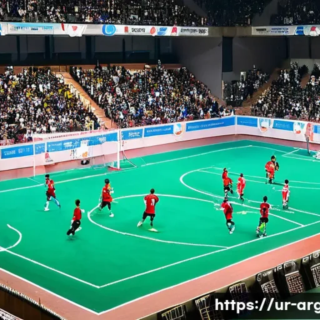 아르헨티나 포로 축구 리그 정보 - **Prompt 1: Energetic Argentinian Futsal Match with Passionate Fans**
"A vibrant, high-angle sho...